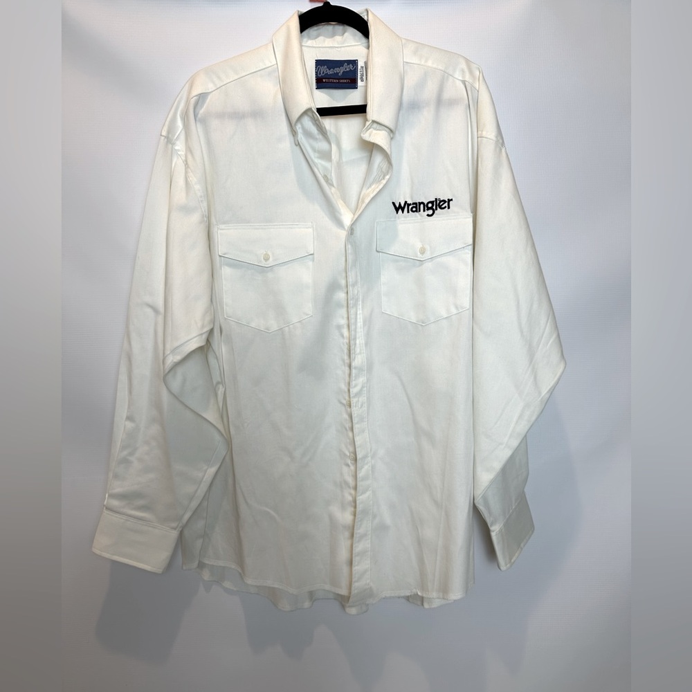 Wrangler Western Shirt White (ivory) Color Embroidered Logo XXL